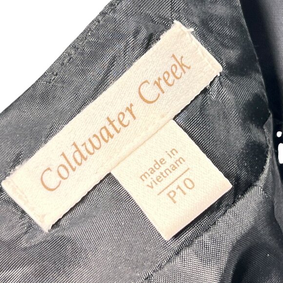 NWT Coldwater Creek Tweed Shimmer Pencil Skirt Black White Metallic Sparkles 10P - Picture 8 of 12